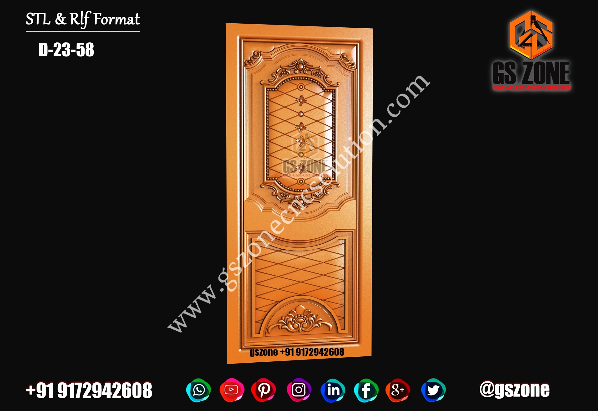 3D Single Door Design D-23-58