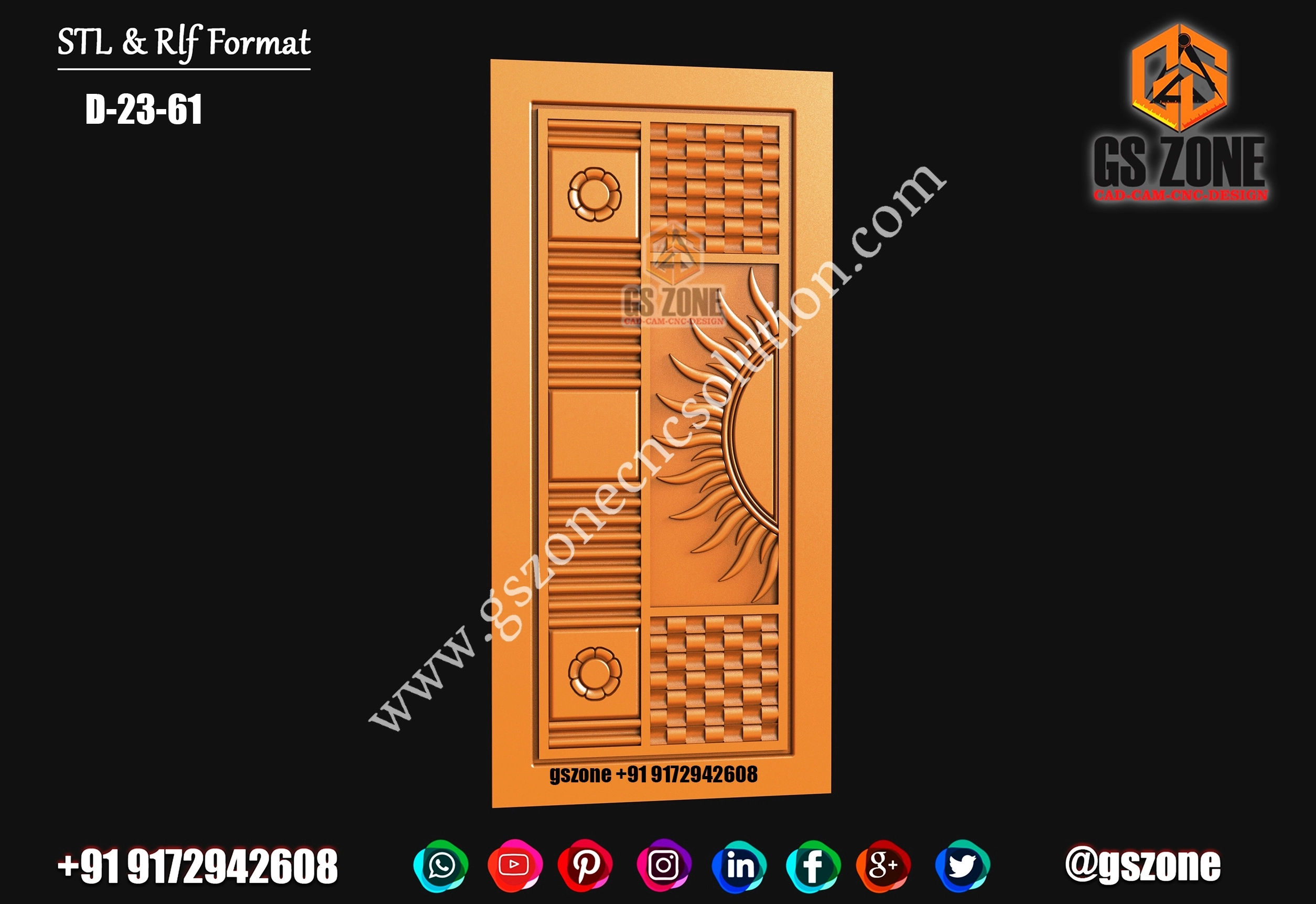 3D Single Door Design D-23-61