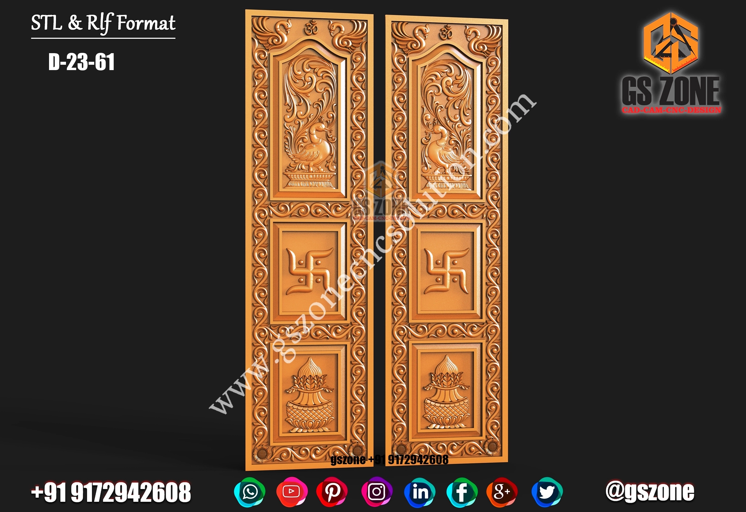 3D Double Door Design D-23-62