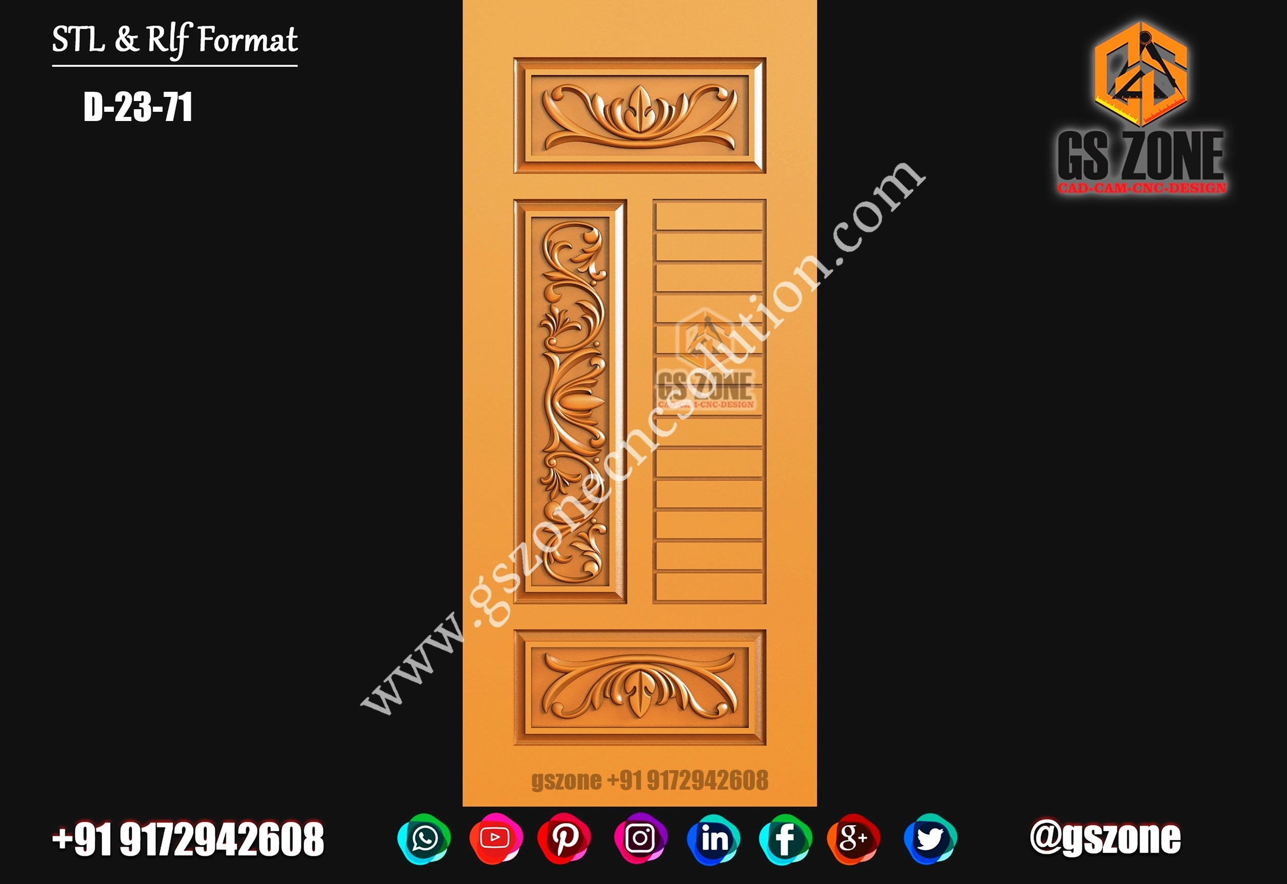 3D Single Door Design D-23-71