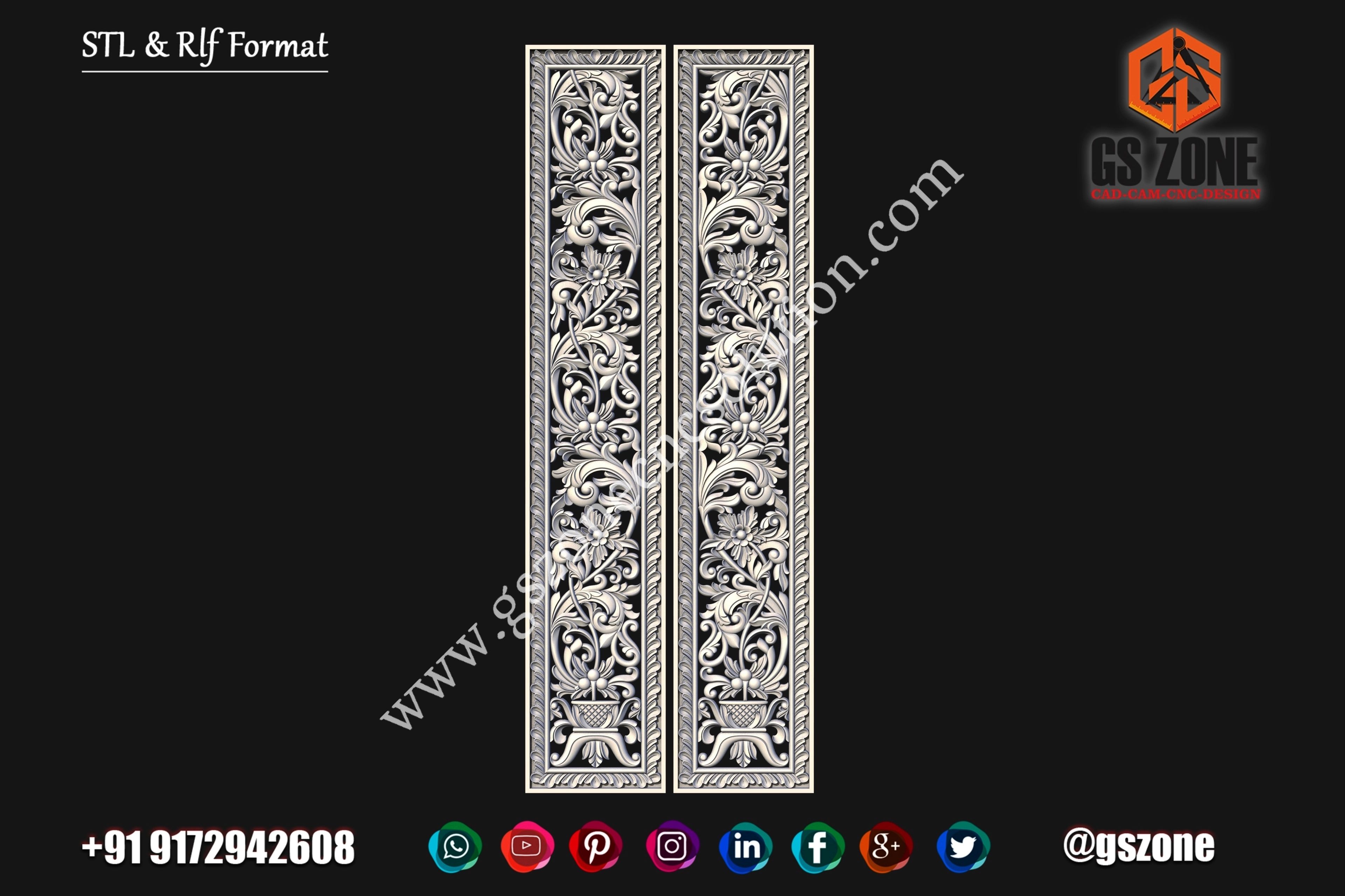 3D Double Door Design D-23-75