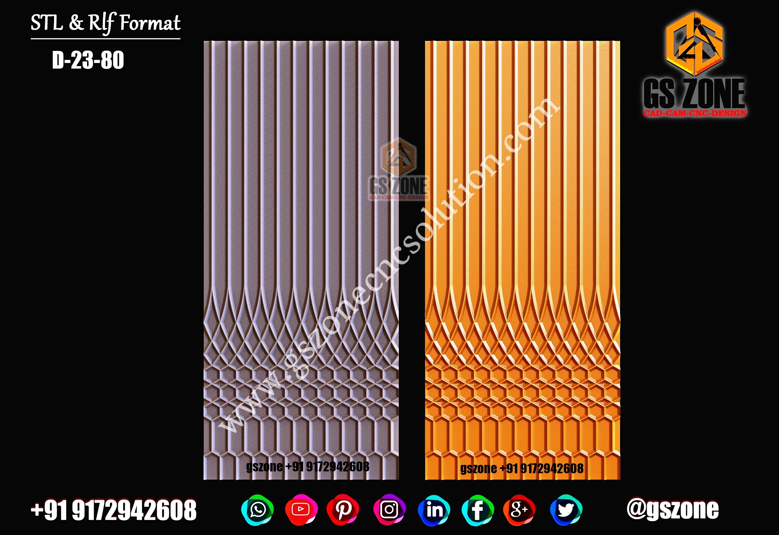 3D Double Door Design D-23-80