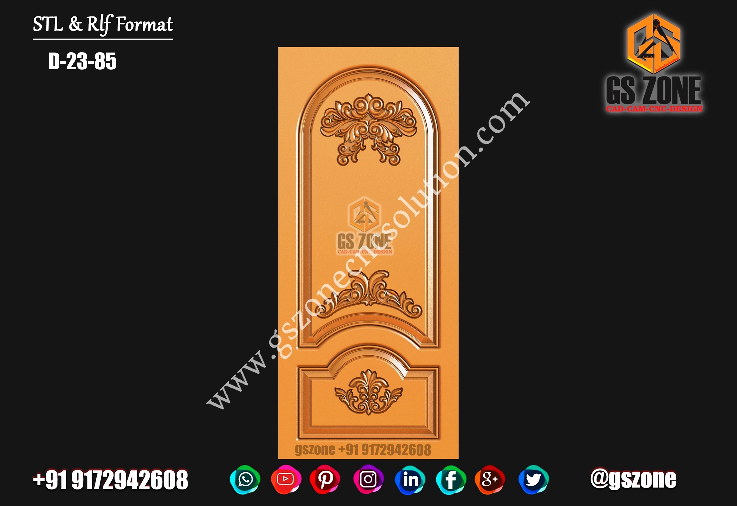 3D Single Door Design D-23-86