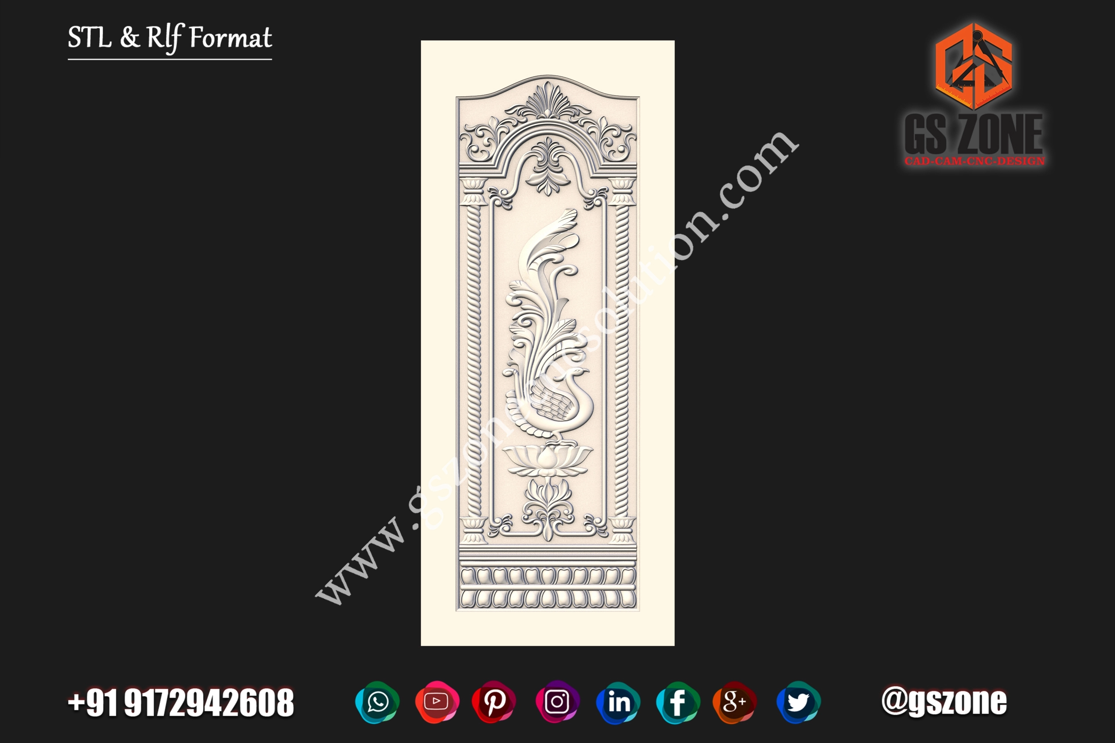 3D Single Door Design D-23-90