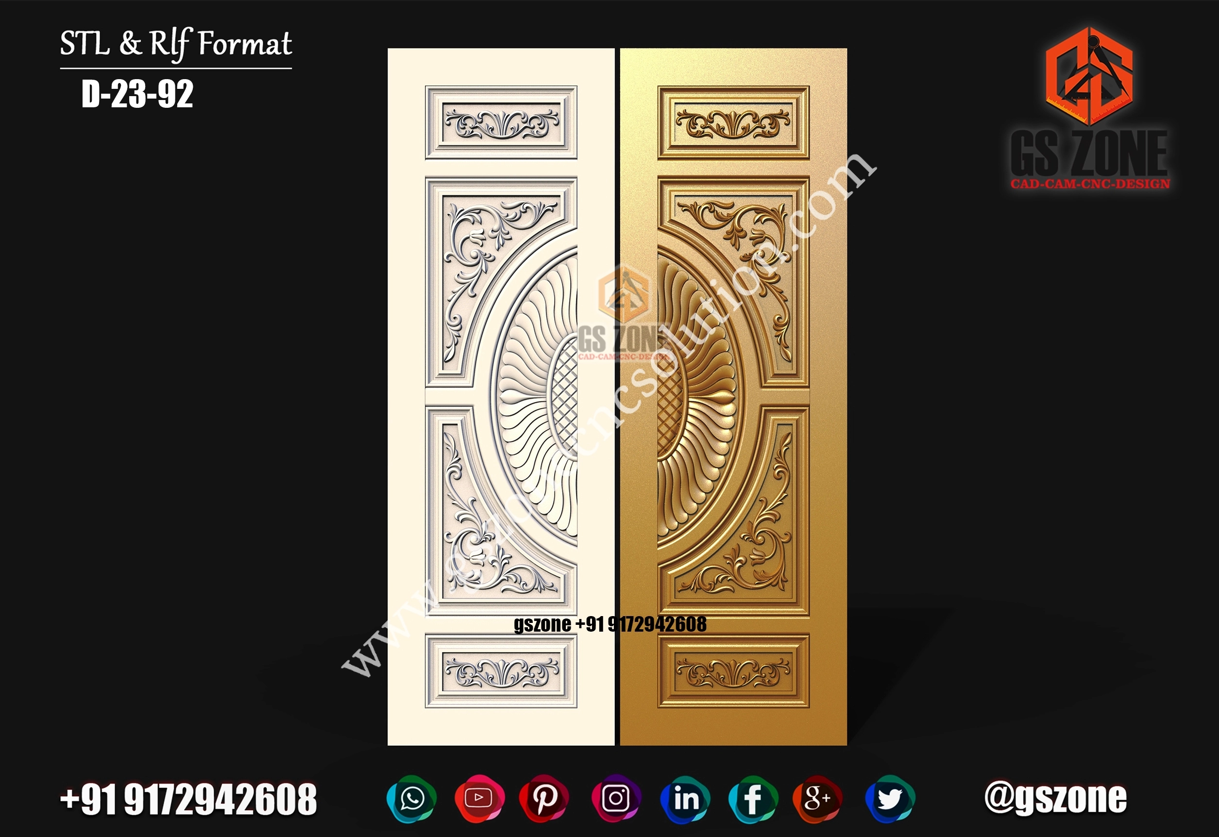 3D Double Door Design D-23-92