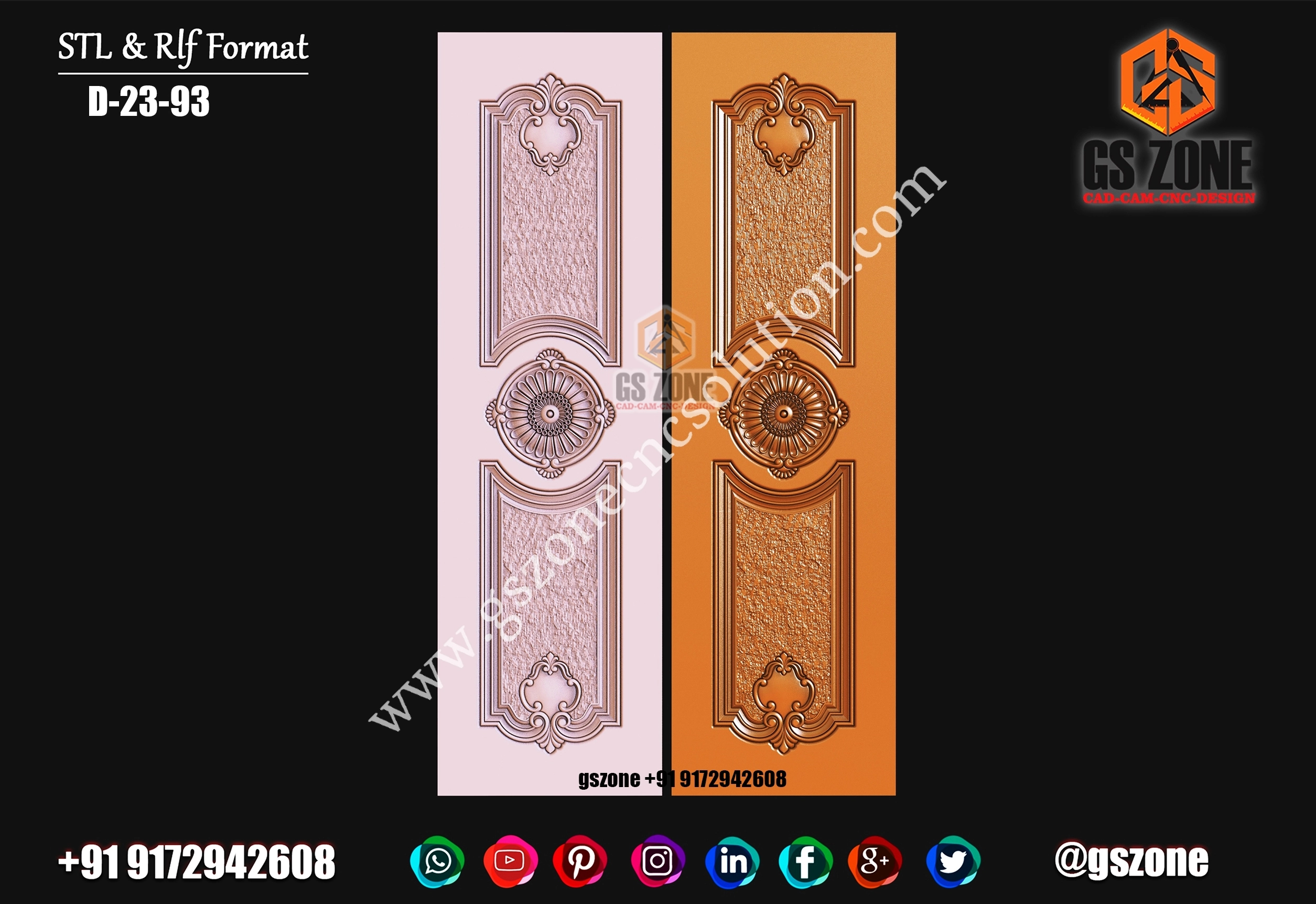 3D Double Door Design D-23-93