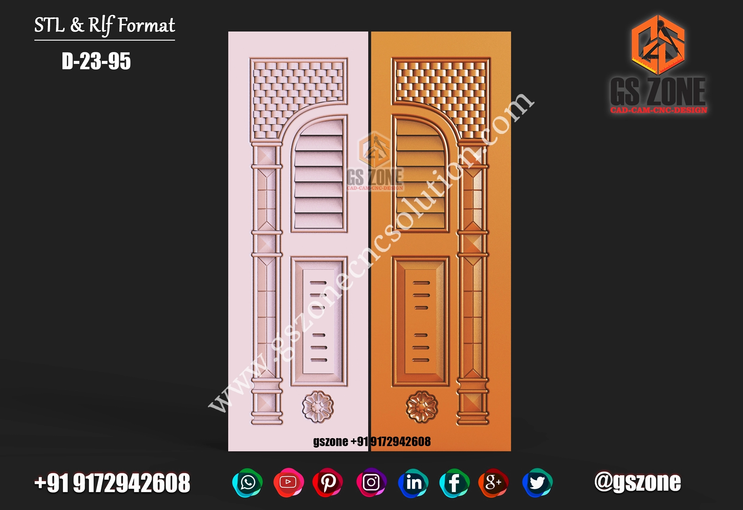 3D Double Door Design D-23-95