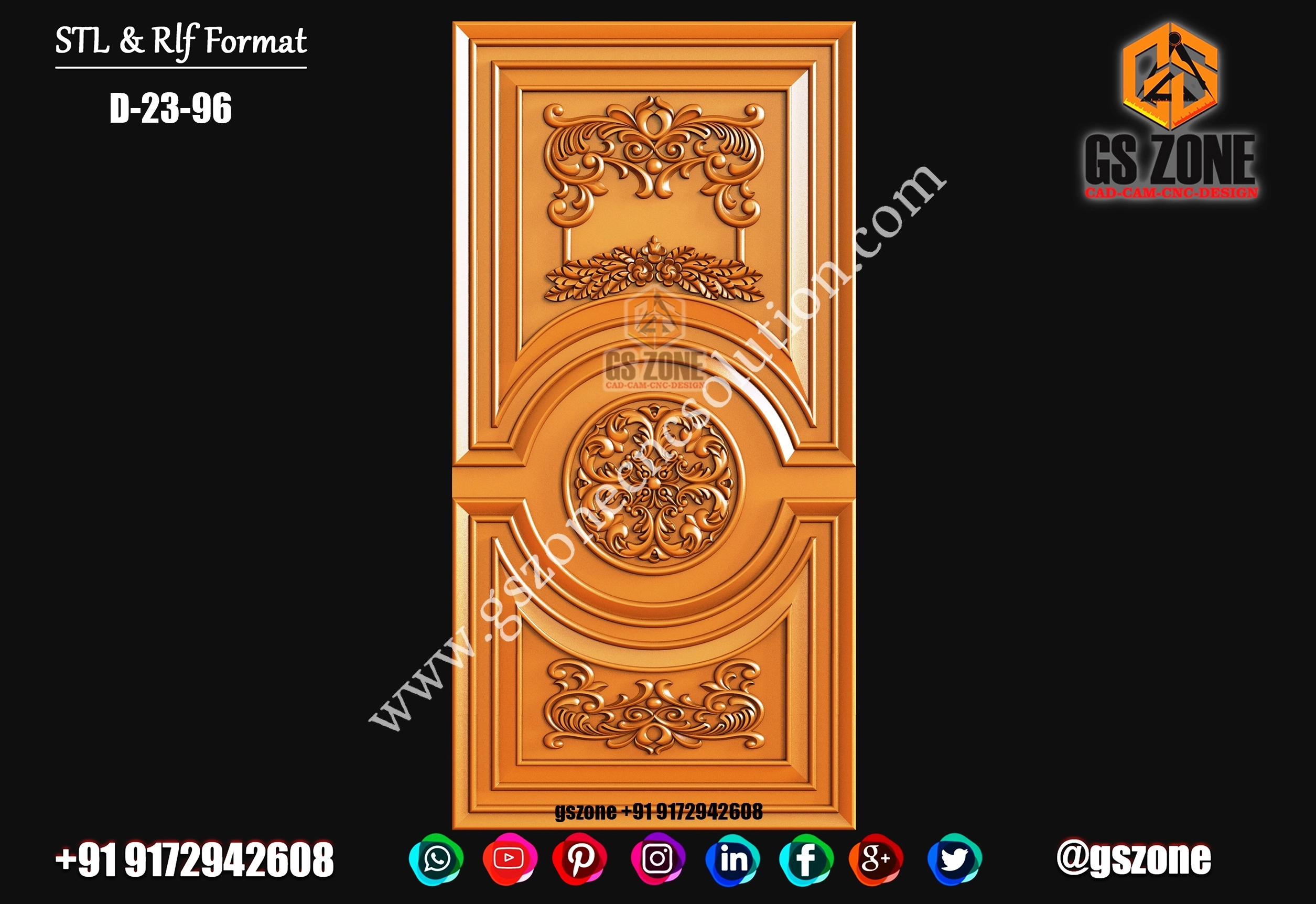 3D Single Door Design D-23-96