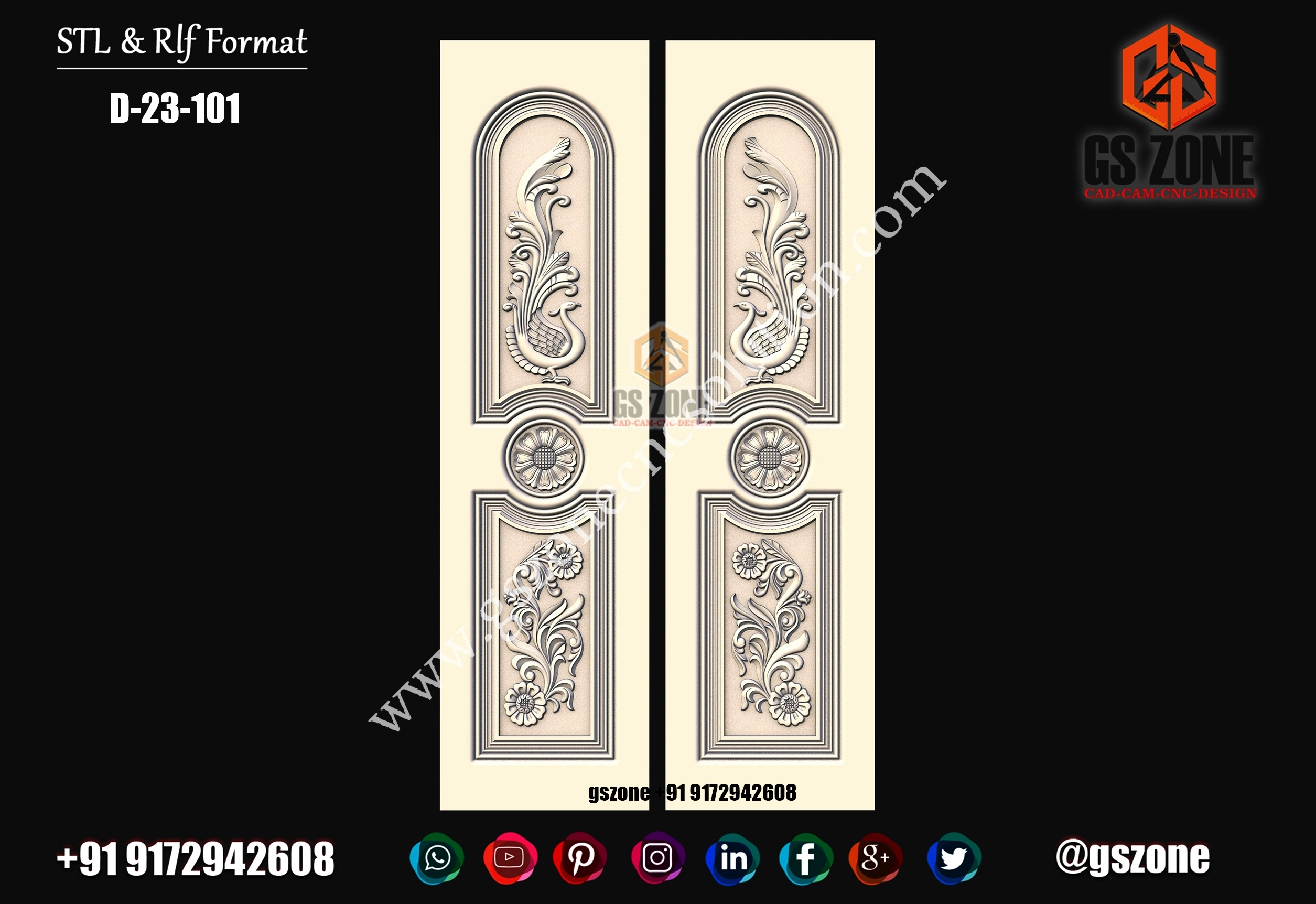 3D Double Door Design D-23-101