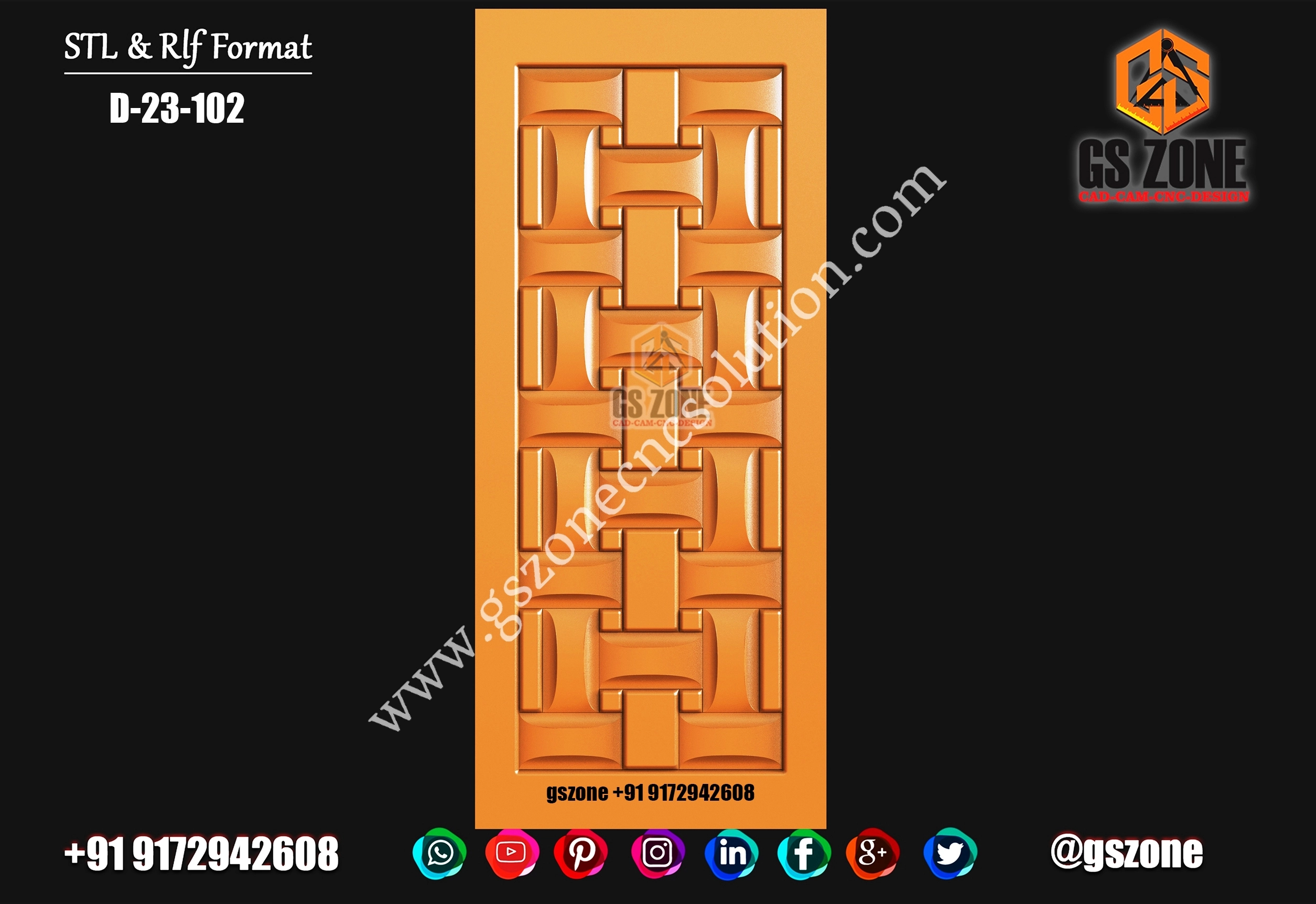 3D Single Door Design D-23-102