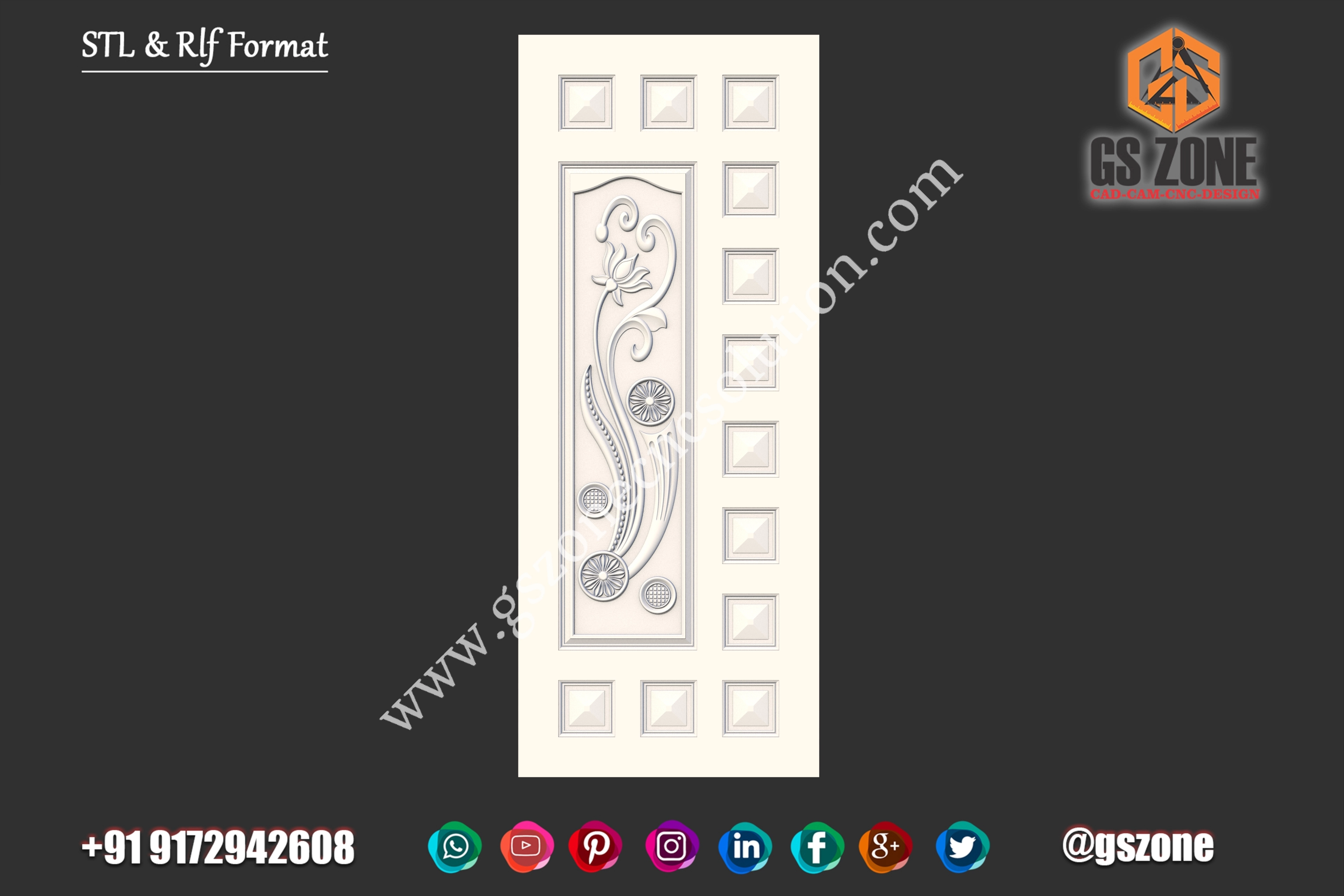 3D Single Door Design D-23-107