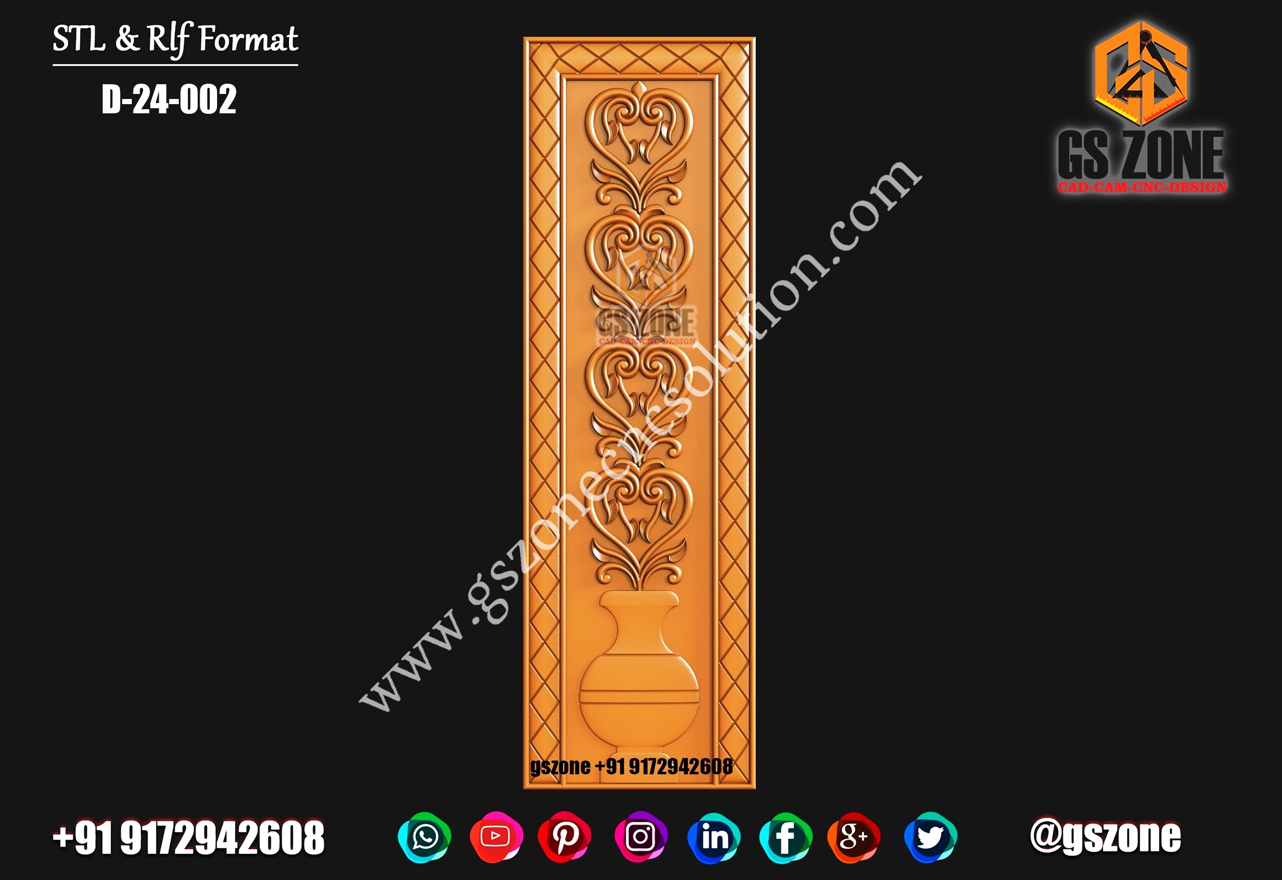 3D Single Door Design D-24-002