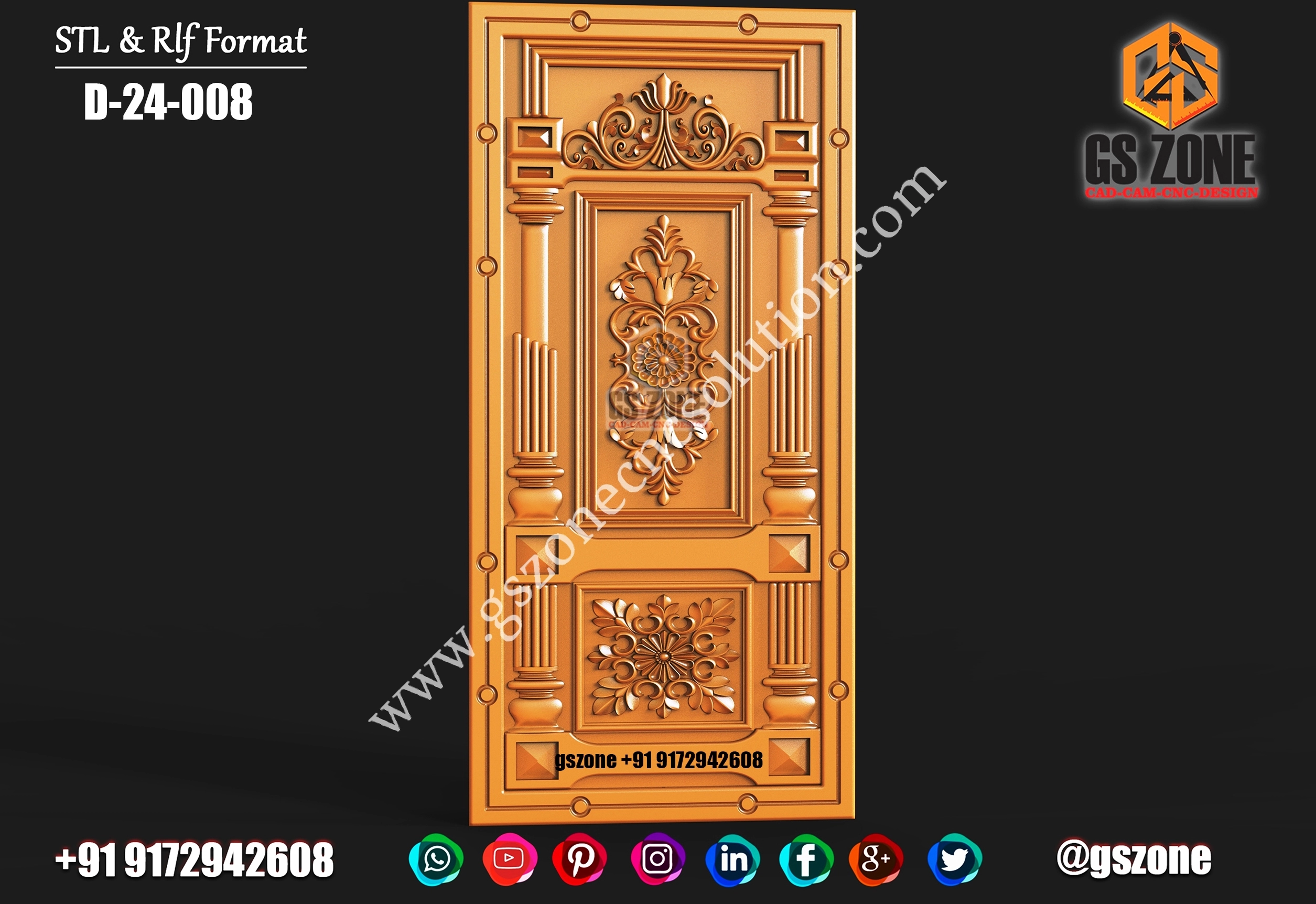 3D Single Door Design D-24-008