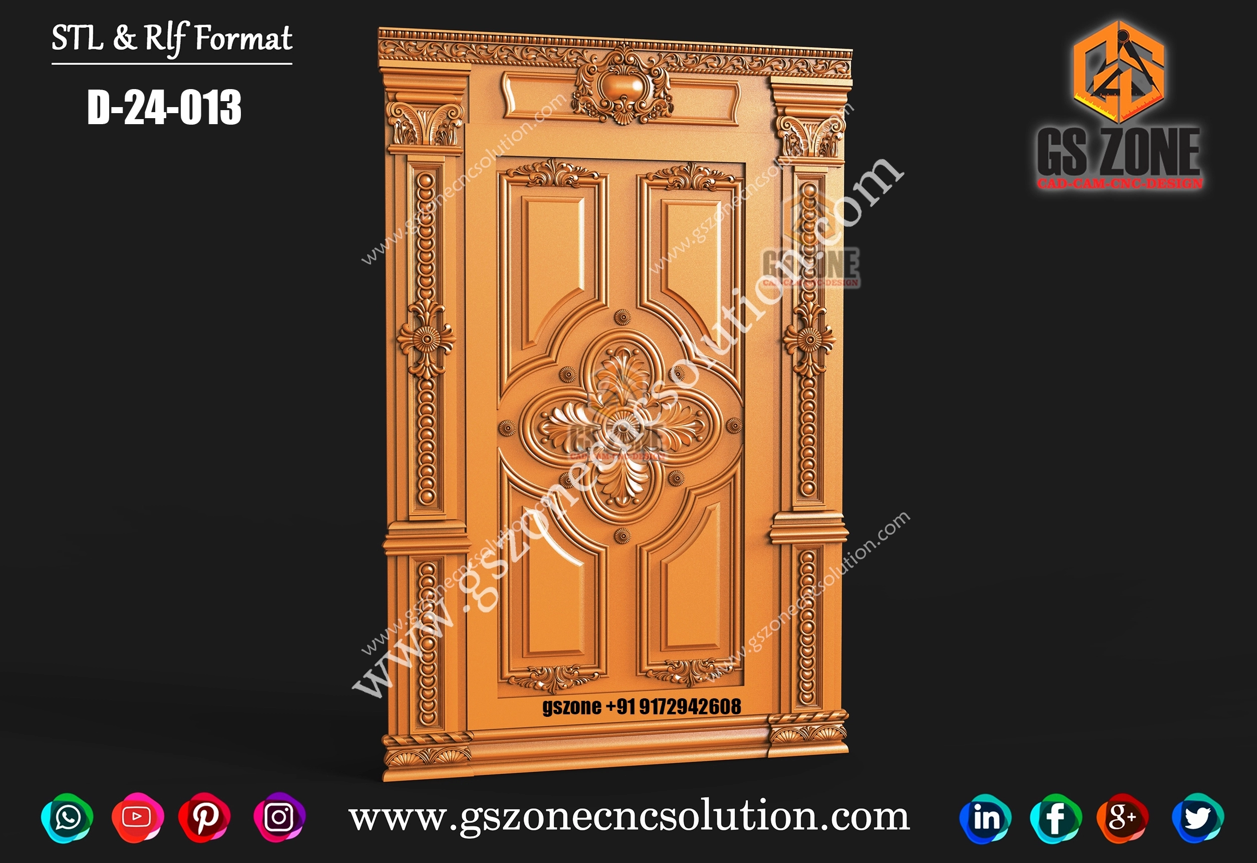 3D Single Door Design D-24-013