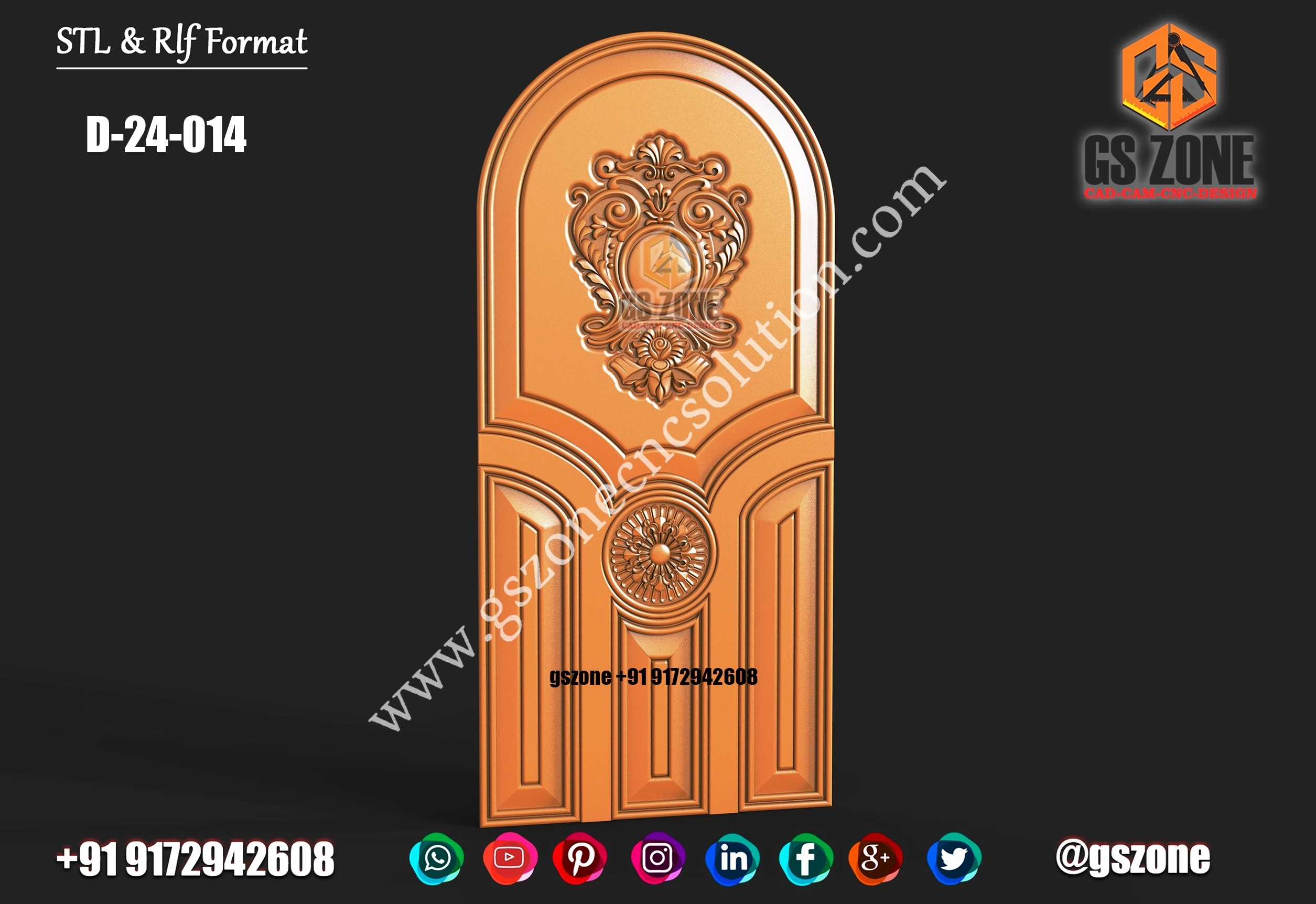 3D Single Door Design D-24-014