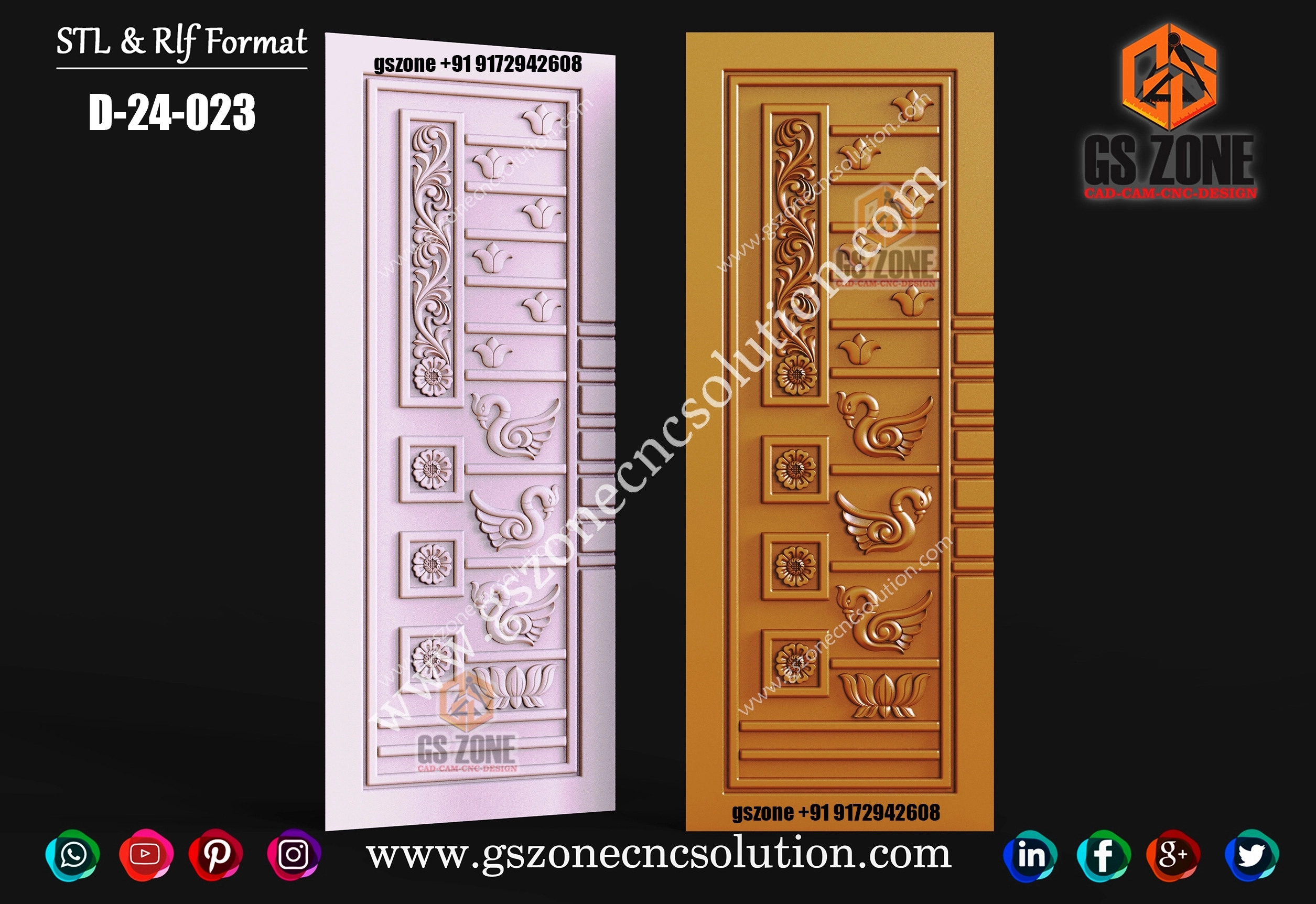 3D Single Door Design D-24-023