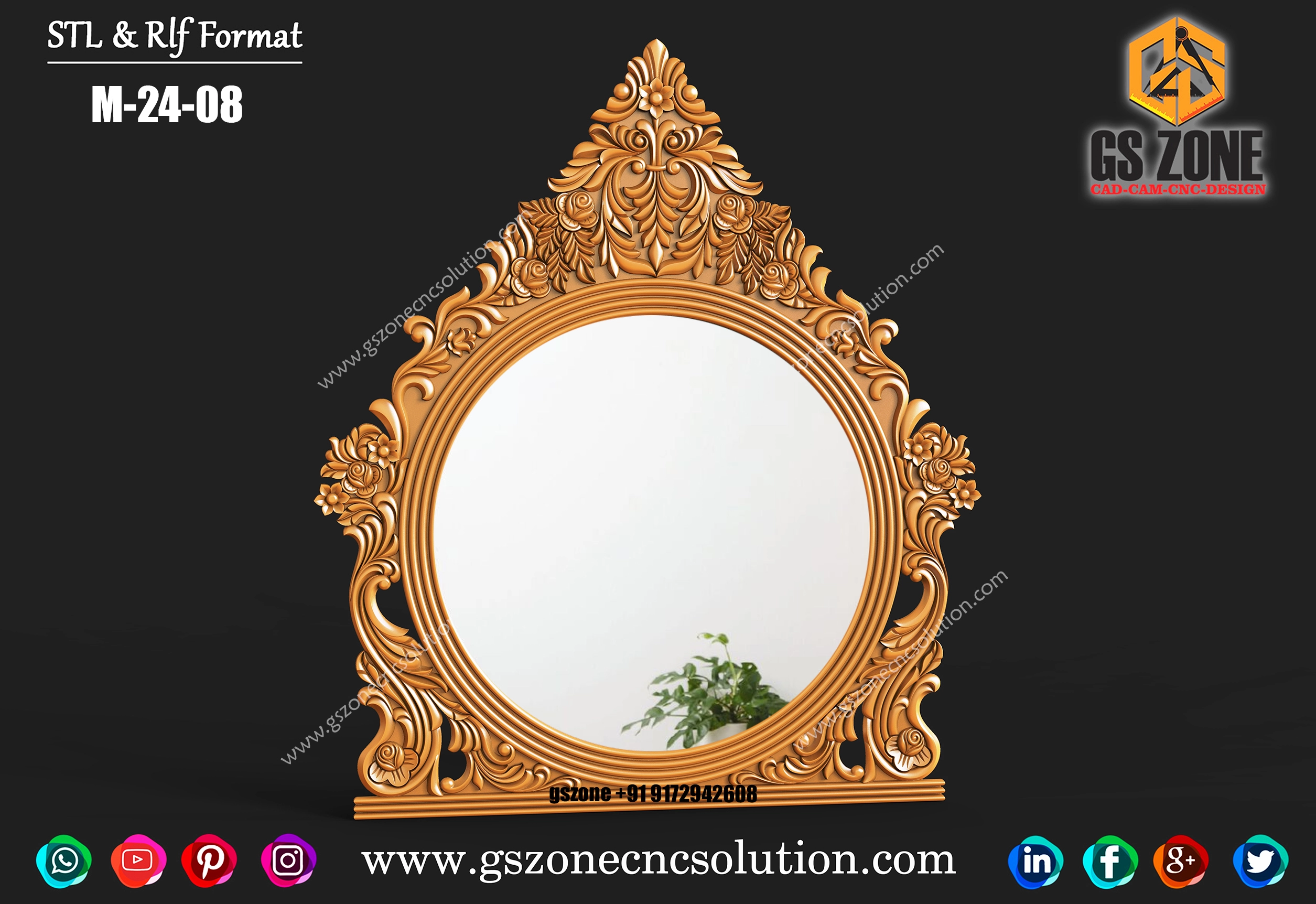 M-24-08 Round Mirror Frame