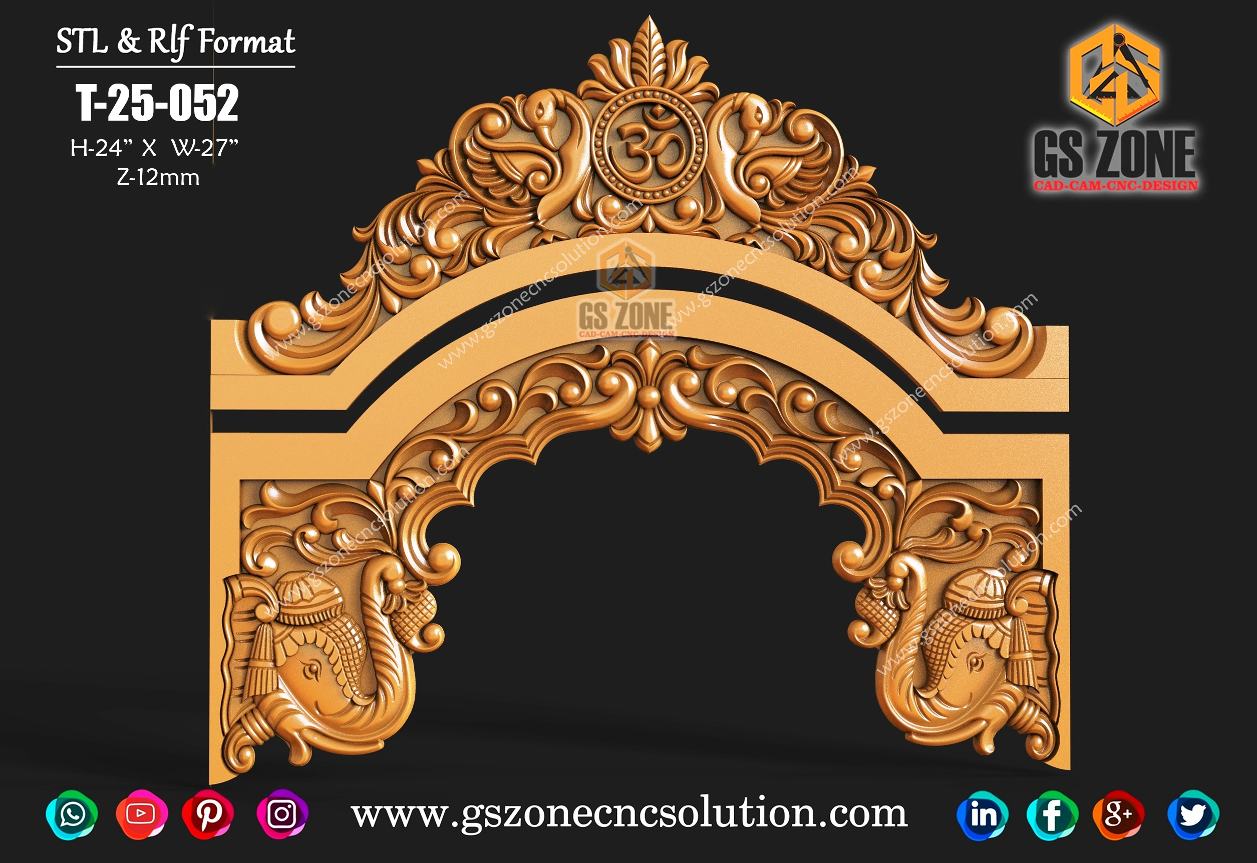 T-25-052 | 3D Temple Arch Design