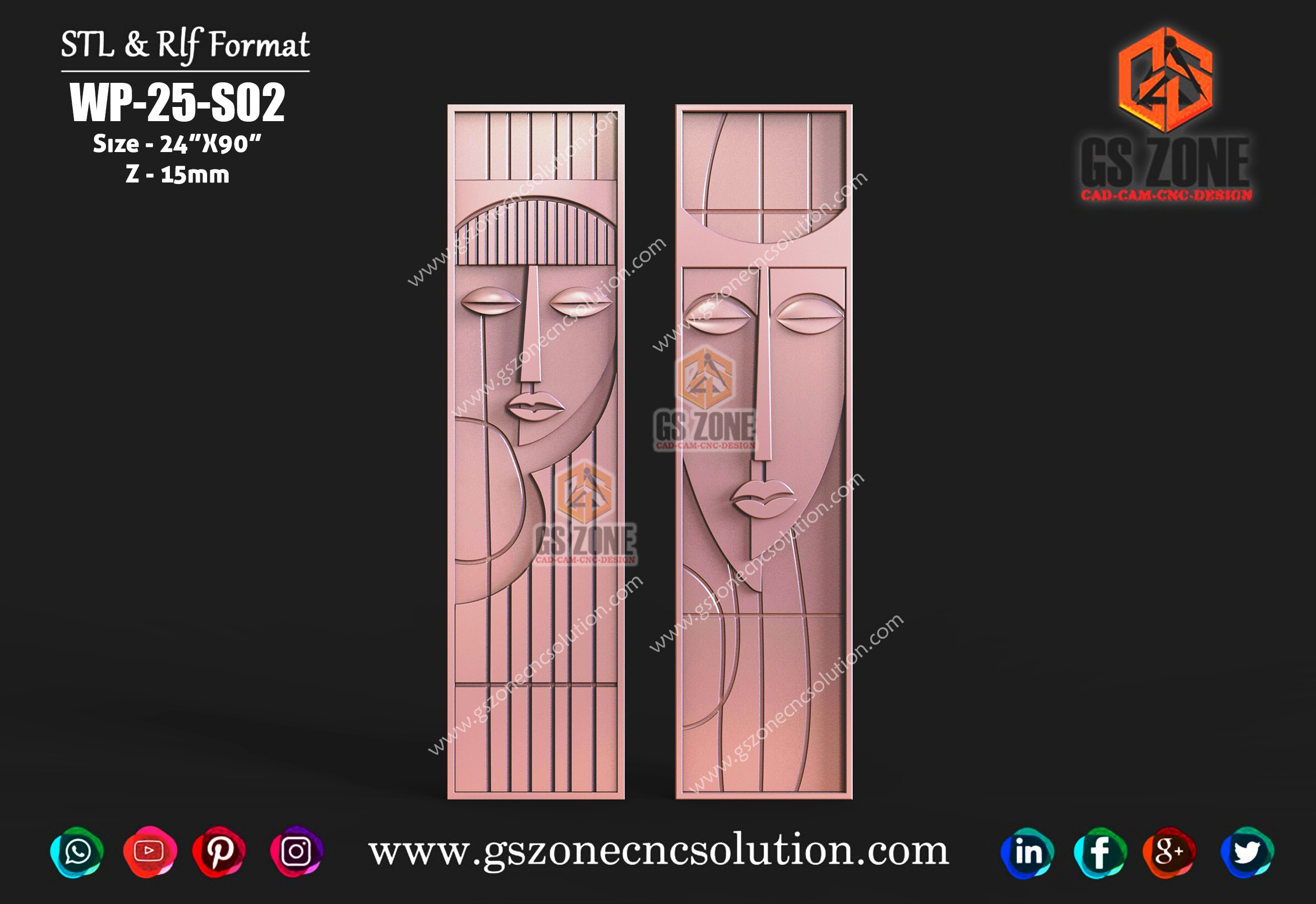 ✨ WP-25-S02 | Abstract Dual Panel CNC Design ✨