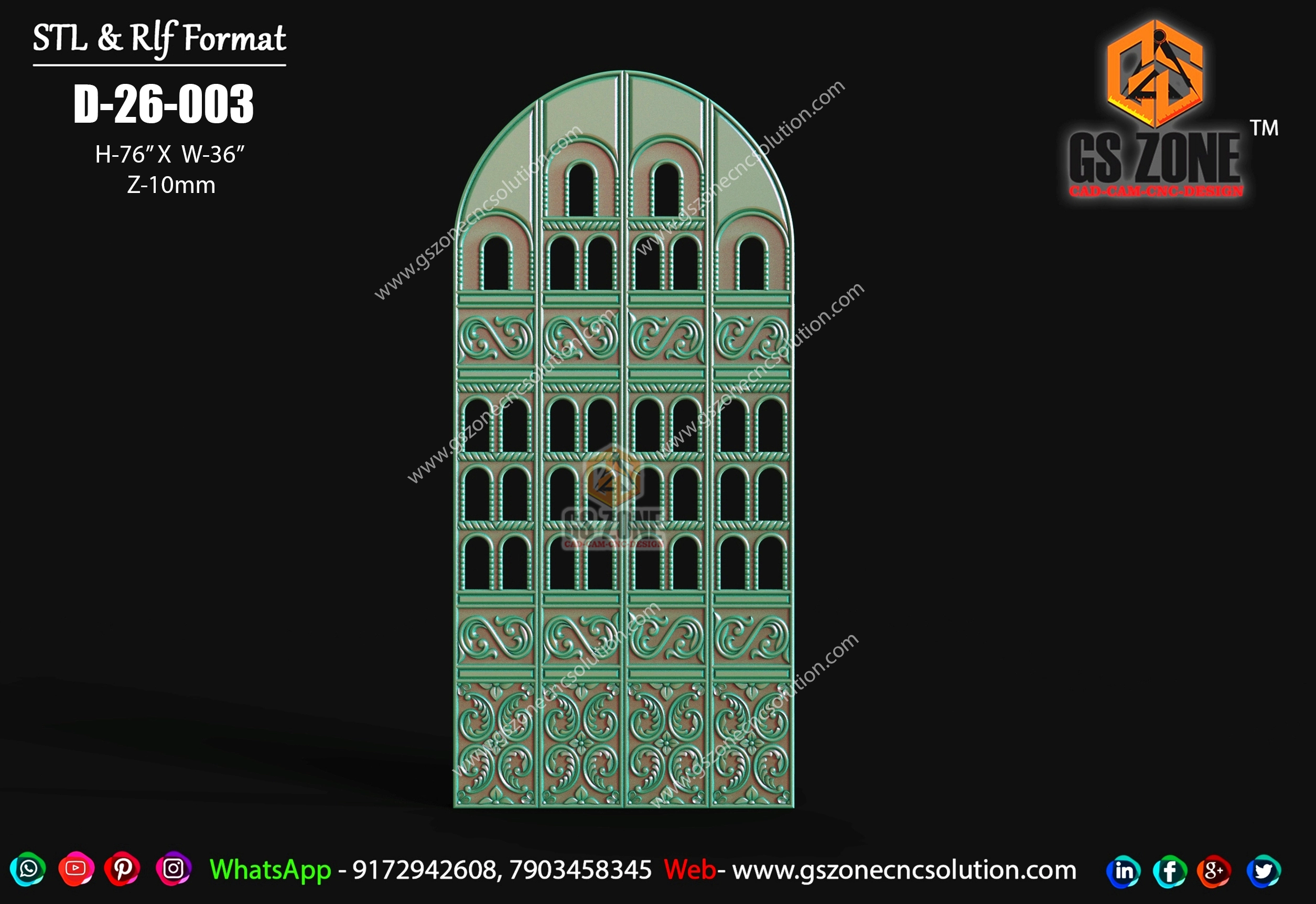 D-26-003 | Classic Arched CNC Door Design
