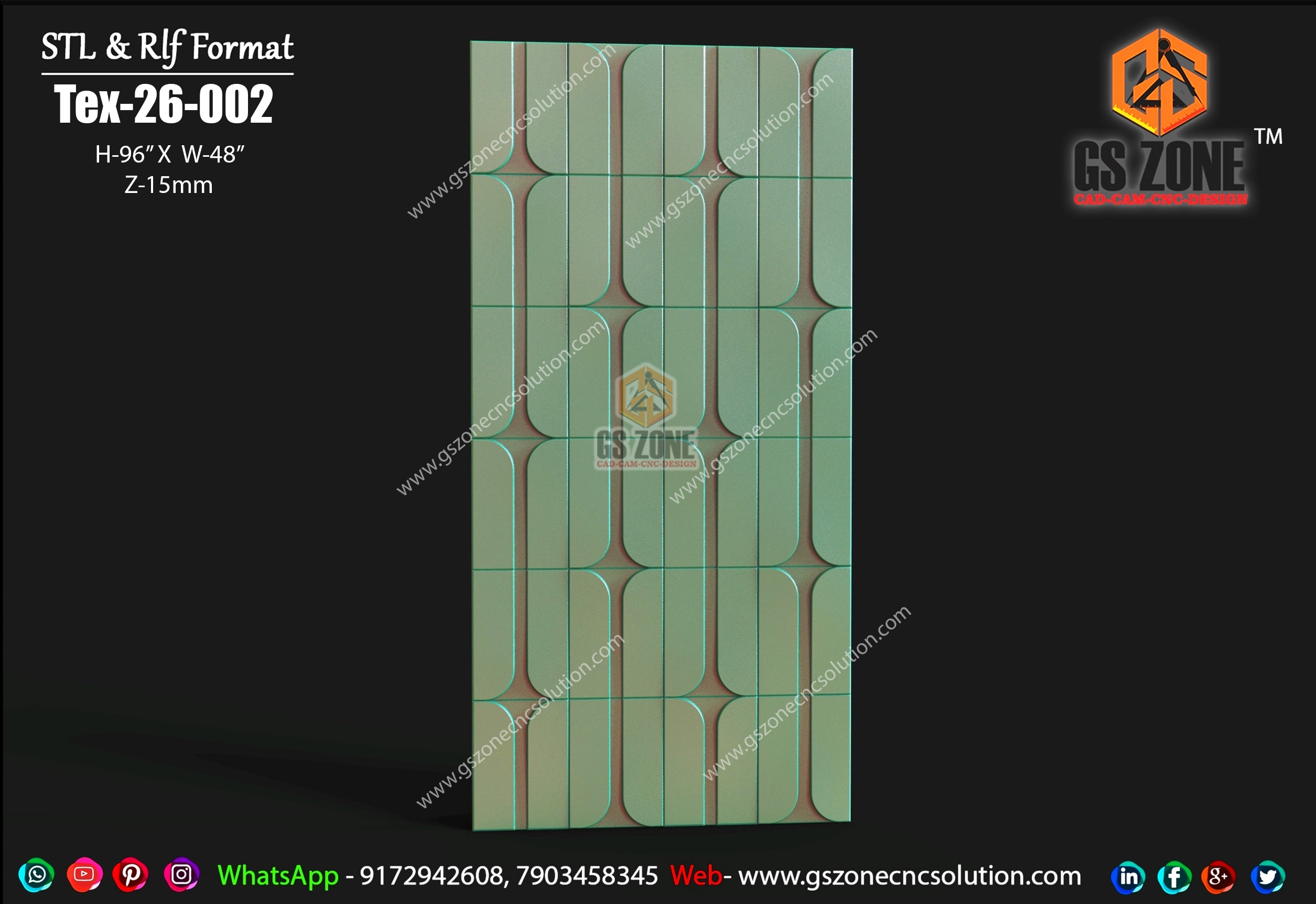 TEX-26-002 | Modern Rounded Grid 3D CNC Texture Panel Design