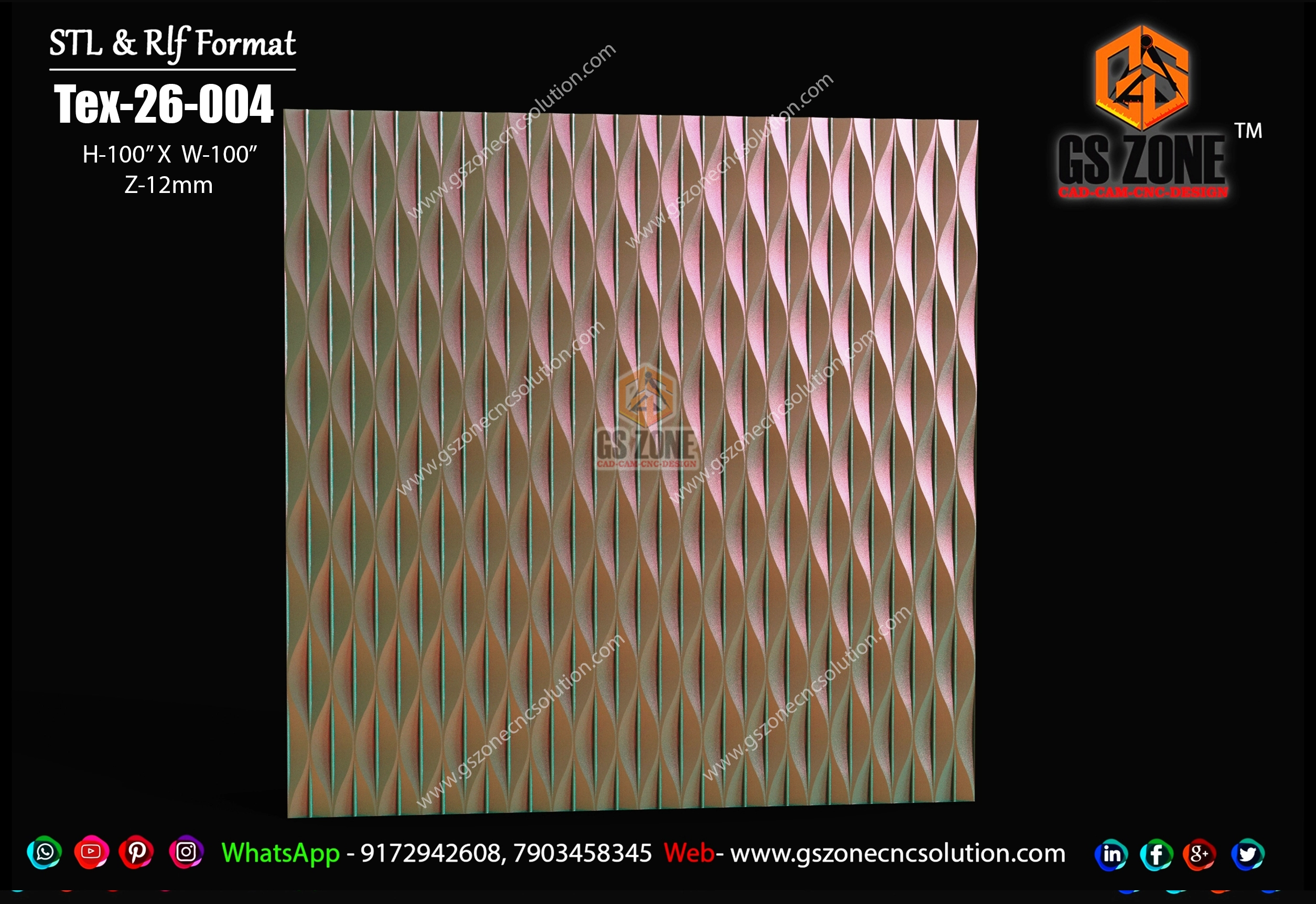 TEX-26-004 | Elegant Vertical Wave 3D CNC Texture Panel Design