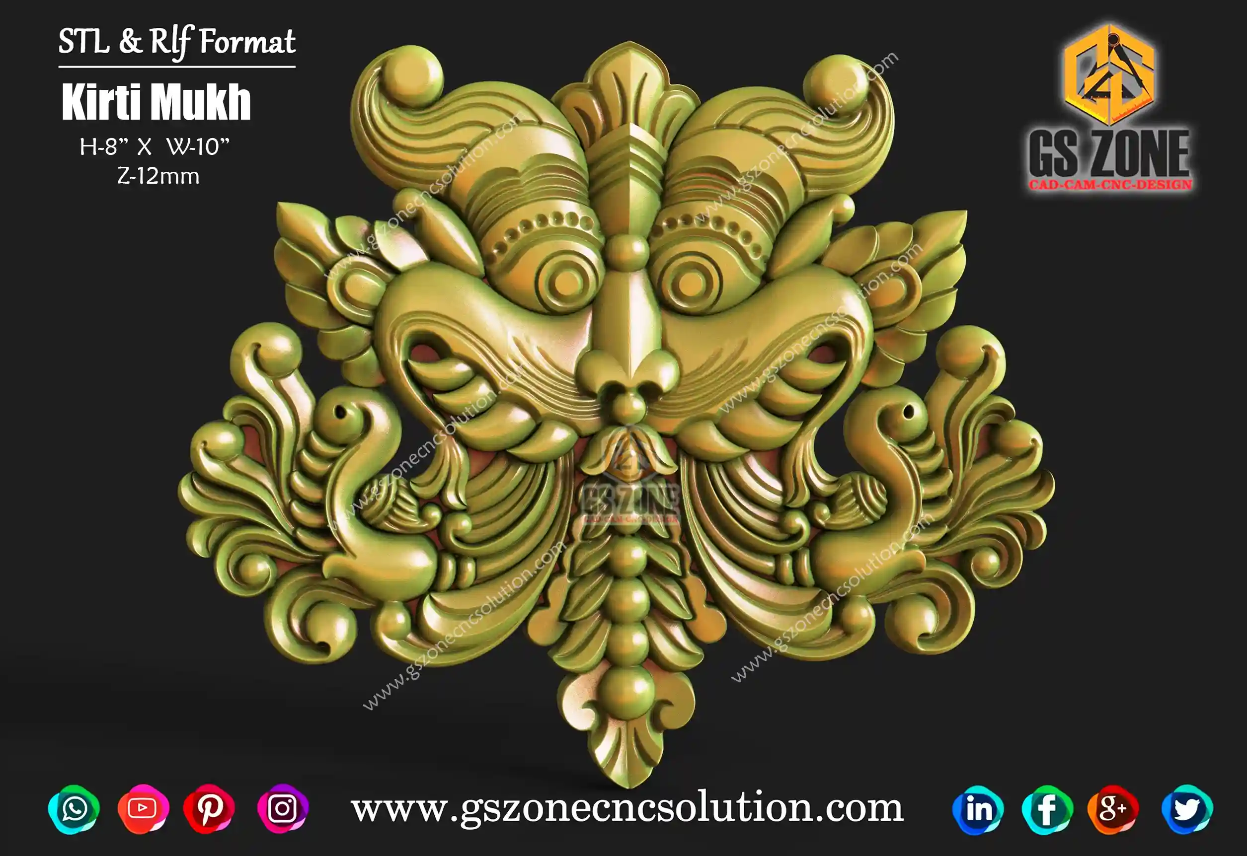 Kirti Mukh CNC Design | GS ZONE CNC SOLUTION™