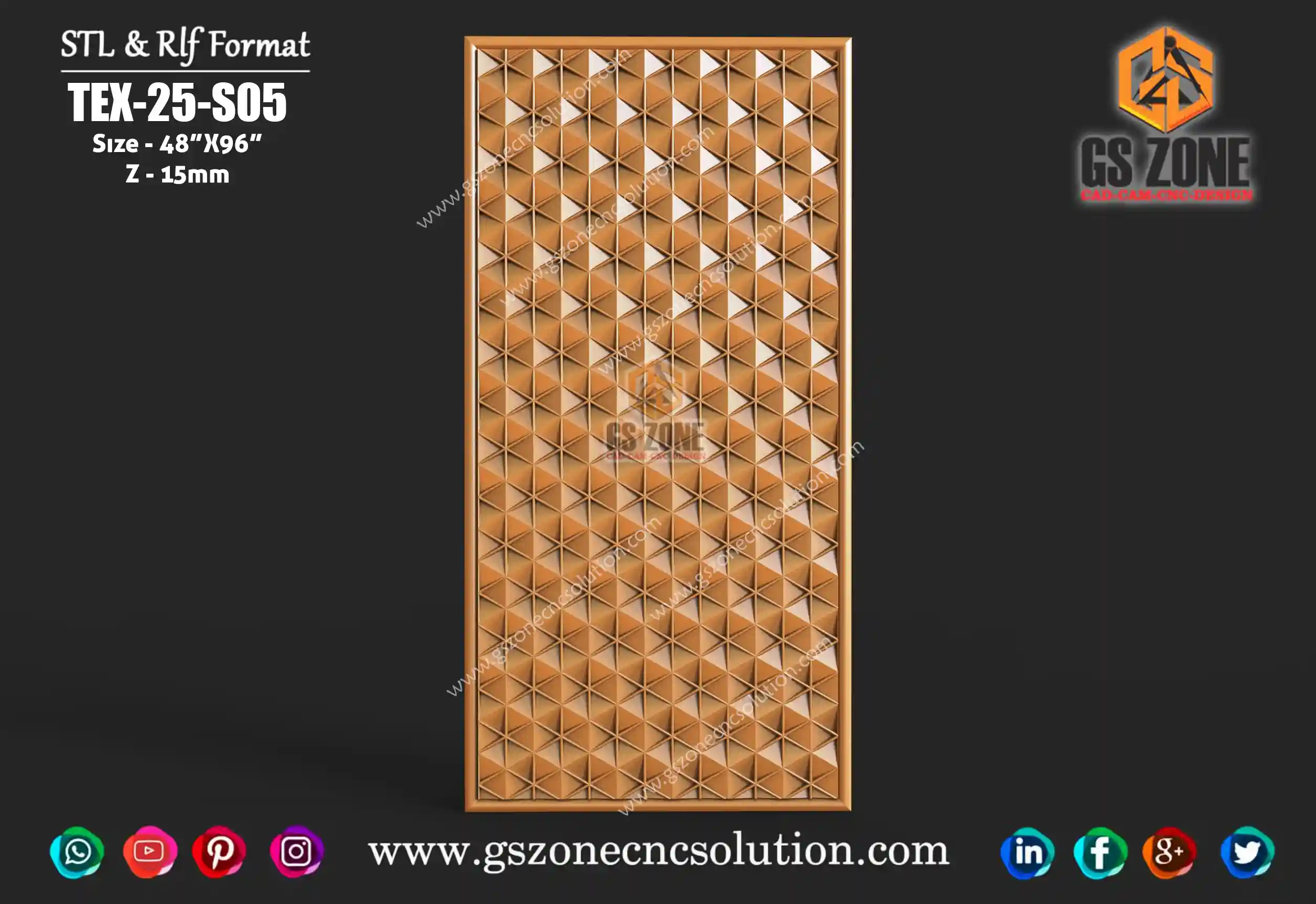 ⚜️ GSZone 3D Texture Panel Design – TEX-25-S05 ⚜️ | GS ZONE CNC SOLUTION™